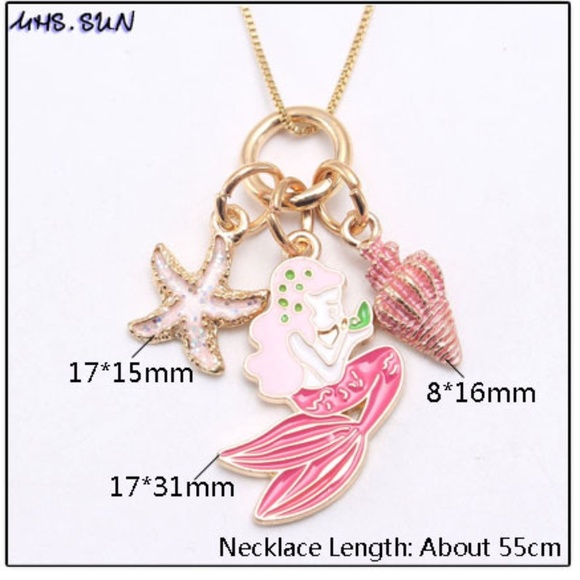 $5 ADD ON ITEM- Mermaid Starfish Pendant Chain Necklace Charm Girls Jewelry Gift - Picture 3 of 5